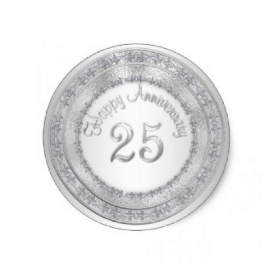 Round silver labels