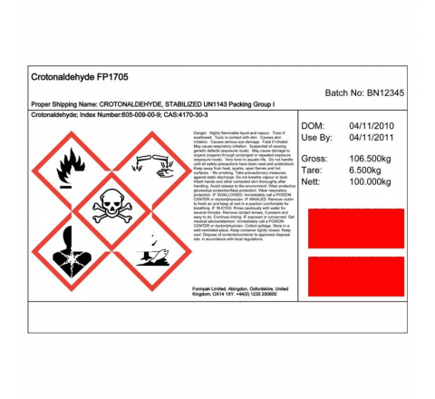 Chemical Drum Labels