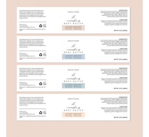 Cosmetic Jar Rectangle Labels
